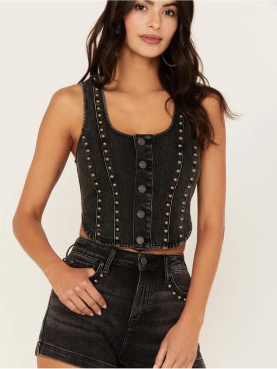 Idyllwind Other - Idyllwind Black Studded Denim Vest  M